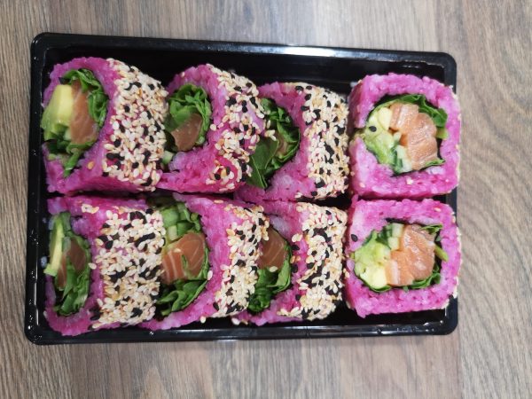 36. Rainbow Inside Out Roll mit Lachs